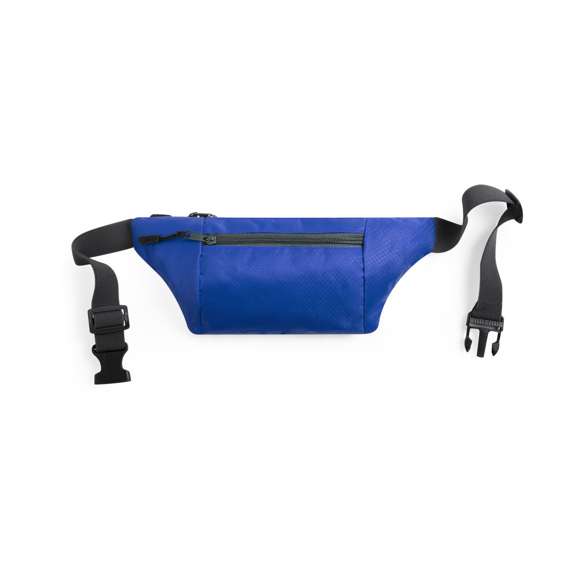 Riñonera en resistente material ripstop con diseño de panal. 2 bolsillos de cierre de cremallera, con cintas en tiradores para cómoda apertura. Cinta de nylon ajustable con cierre de hebilla. Diseñada para actividades deportivas y de ocio.