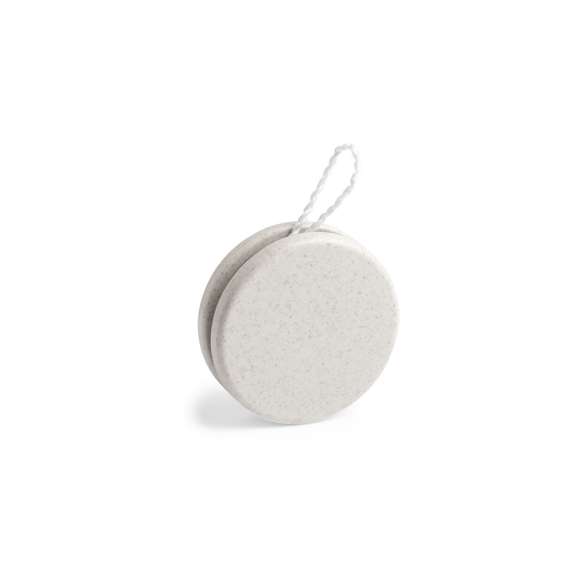 Yoyó de línea nature en resistente fibra de bambú. De rápido y sencillo montaje, para recuperar los juegos clásicos más divertidos. Con hilo rizado de algodón en color blanco de 100 cm.