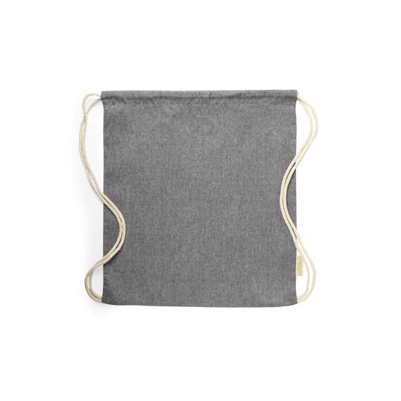 Mochila de cuerdas de línea nature en material 100% algodón reciclado de 120 g/m2. Cuerdas autocierre en algodón, con distintivo eco en etiqueta lateral y disponible en variada gama de colores nature. Resistencia hasta 9kg de peso.