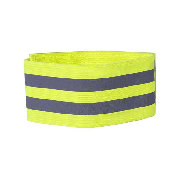  	Brazalete reflectante en combinación de materiales poliéster y elastano, De firme ajuste, con dos bandas reflectantes y disponible en variada gama de colores.