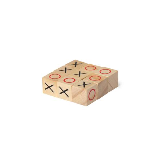  	Juego de mesa en madera, presentado en estuche individual con tapa deslizante.