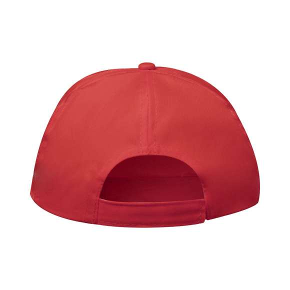 Gorra de línea nature. 5 paneles en material RPET de suave acabado, elaborado a partir de plástico reciclado, para así fomentar la reutilización de residuos plásticos y ayudar a la sostenibilidad del planeta. Con cierre ajustable de velcro y orificios de ventilación bordados, Disponible en variada gama de colores (color blanco especialmente fabricado para impresión en sublimación). Distintivo RPET en etiqueta.