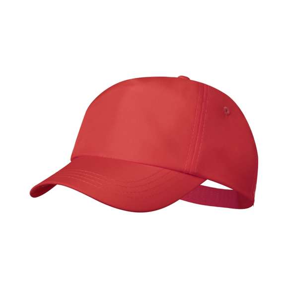 Gorra de línea nature. 5 paneles en material RPET de suave acabado, elaborado a partir de plástico reciclado, para así fomentar la reutilización de residuos plásticos y ayudar a la sostenibilidad del planeta. Con cierre ajustable de velcro y orificios de ventilación bordados, Disponible en variada gama de colores (color blanco especialmente fabricado para impresión en sublimación). Distintivo RPET en etiqueta.