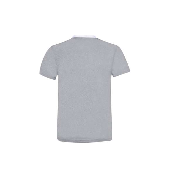 Camiseta técnica para adulto en material transpirable poliéster/elastano de 135g/m2. De elegante diseño bicolor, con frontal en color blanco, espalda detalles en gris. Disponible en tallas S, M, L, XL, XXL. Color blanco especialmente fabricado para marcaje en sublimación.