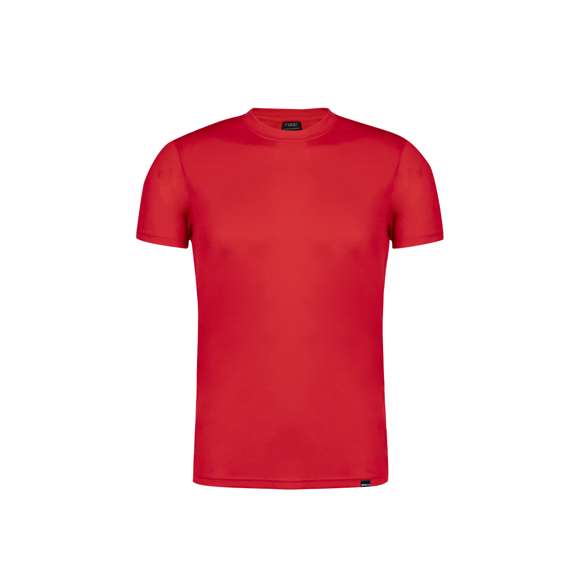Camiseta técnica para adulto en material RPET transpirable de 135g/m2, elaborado a partir de plástico reciclado, para así fomentar la reutilización de residuos plásticos y ayudar a la sostenibilidad del planeta. Disponible en variada gama de vivos colores y en tallas xs, S, M, L, XL, XXL. Color blanco especialmente fabricado para marcaje en sublimación.