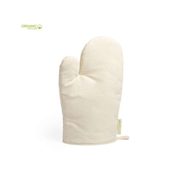  	Manopla de cocina de línea nature. Fabricada en material 100% algodón orgánico de alta calidad. Con una cara lisa especialmente diseñada para impresión y cinta para colgar. Distintivo algodón orgánico en etiqueta.