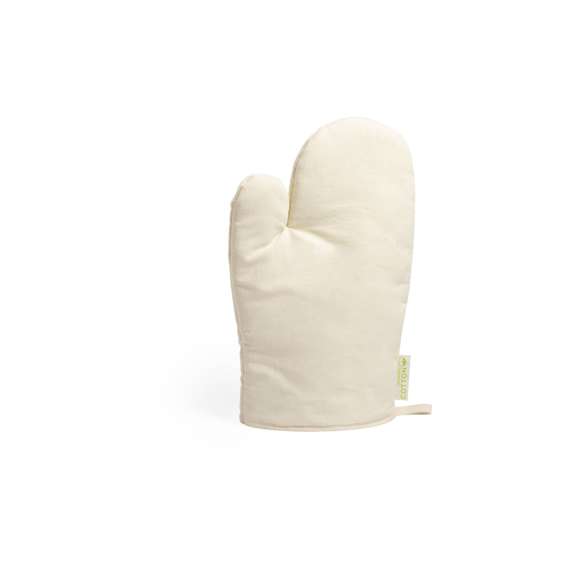  	Manopla de cocina de línea nature. Fabricada en material 100% algodón orgánico de alta calidad. Con una cara lisa especialmente diseñada para impresión y cinta para colgar. Distintivo algodón orgánico en etiqueta.