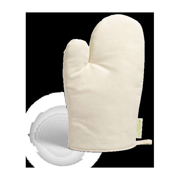  	Manopla de cocina de línea nature. Fabricada en material 100% algodón orgánico de alta calidad. Con una cara lisa especialmente diseñada para impresión y cinta para colgar. Distintivo algodón orgánico en etiqueta.