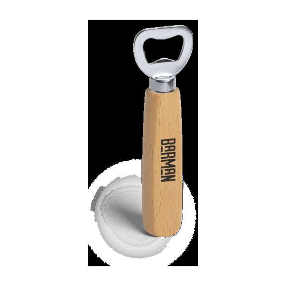 Abridor de madera de haya pulida con interior en acero inox.
