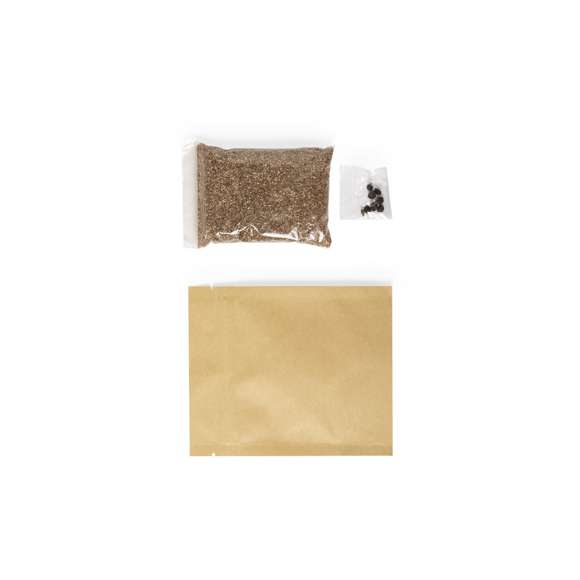  	Maceta de línea nature en sobre de papel. Con 5-8 semillas de petunia y bolsita con sustrato de crecimiento.