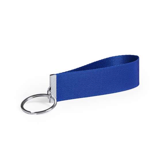 Llavero en resistente poliéster con detalles en metal. Disponible en variada gama de colores.