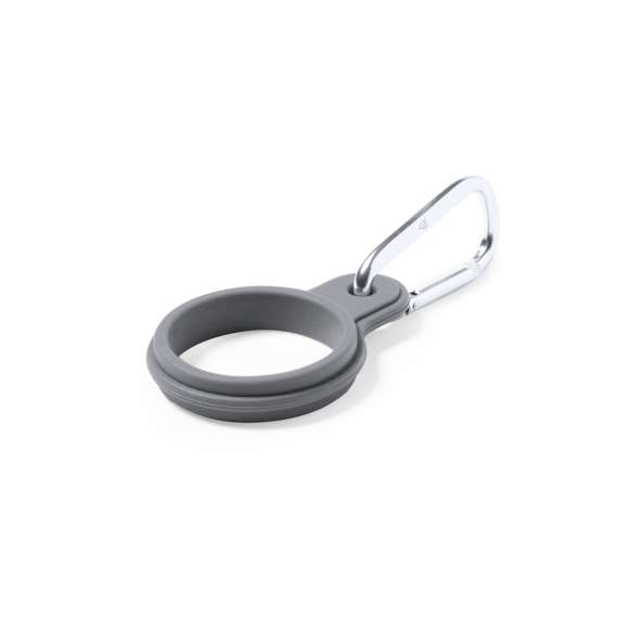Original colgador para transportar el bidón. Fabricado en resistente silicona, con mosquetón de transporte de aluminio. Disponible en variada gama de colores, con lado liso para impresión. Disponible manual de instrucciones en español e inglés.