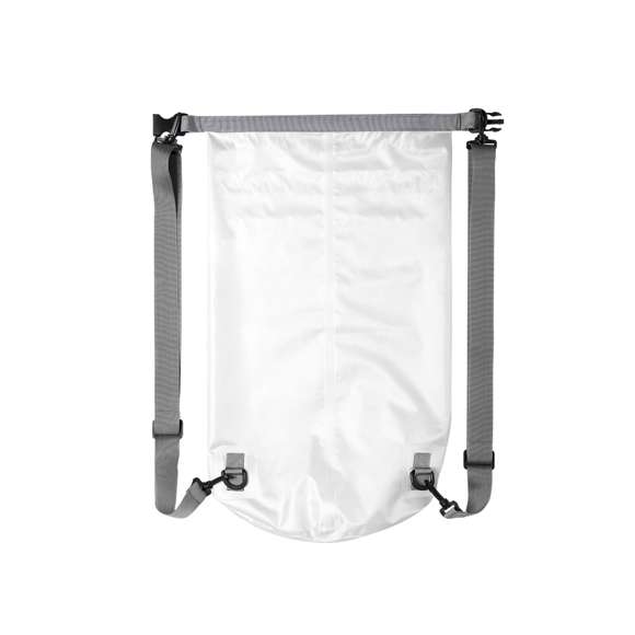 Mochila impermeable de gran capacidad (20l), fabricada en resistente ripstop. Con cierre de seguridad, asa con hebilla de ajuste, mosquetón, y cintas ajustables. Disponible en variada gama de colores brillantes.