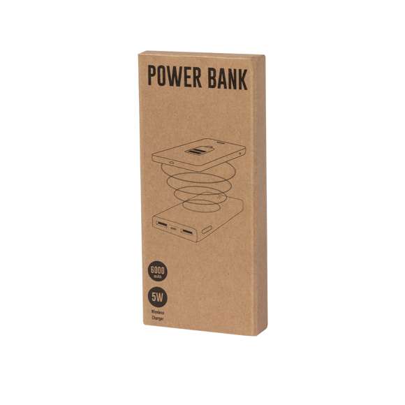 Batería auxiliar externa de línea nature con cargador inalámbrico integrado. Carcasa en bambú procedente de cortes naturales. 6.000 mAh de capacidad de carga e indicador de estado de carga. Salida USB doble y entradas Tipo C y Micro USB -cable incluido-. Capacidad de carga de hasta 3 dispositivos simultáneamente. Compatible con dispositivos equipados con tecnología de carga inalámbrica. Amplia superficie de marcaje y presentado en atractiva caja de diseño eco. Las capacidades mostradas en todas nuestras baterías auxiliares externas son reales, incorporando todas ellas baterías de grado A y no recicladas, con una vida útil de al menos 500 ciclos de carga y según normativa CE. Además, están fabricadas conforme a los estándares RoHS y en cumplimiento con los siguientes requisitos de seguridad: Sistema de protección contra sobrecarga del power bank. Sistema de protección contra descarga completa que proporciona una mayor durabilidad del power bank. Sistema de bloqueo para evitar cortocircuitos. Sistema de transferencia de carga constante, acorde con la capacidad del dispositivo de destino.