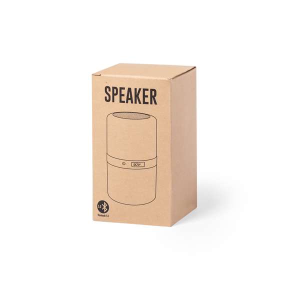  	Altavoz de línea nature, con tecnología Led Inteligente y conexión Bluetooth® 5.0. Hecho en bambú procedente de cortes naturales. 3W de potencia, con dos posiciones de luz multicolor y recargable mediante cable USB -incluido-. Presentado en atractiva caja de diseño eco.