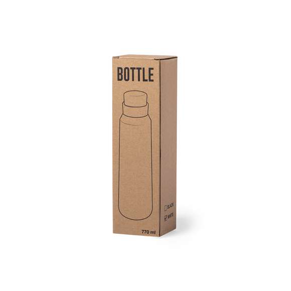 Bidón de inspiración nature en alta calidad y de gran capacidad -770 ml-. En acero inox, con tapón de diseño inspirado en el corcho. Disponible en elegantes colores blanco y negro y presentado en atractiva caja de diseño eco. Disponible manual de instrucciones en español e inglés.
