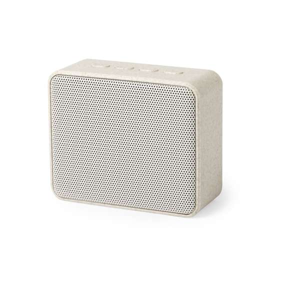  	Altavoz de línea nature y conexión Bluetooth® 5.0. Con carcasa en caña de trigo, para así fomentar la utilización de materias primas naturales y reducir las emisiones contaminantes. Ofrece 3W de potencia, con reproductor USB, Compatible con iOS y Android, incluye cable de carga micro USB y viene presentado en una caja individual de diseño eco. Con soportes de goma antideslizantes en la base.