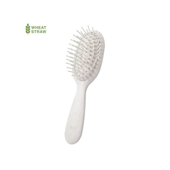 Cepillo de línea nature en caña de trigo, para así fomentar la utilización de materias primas naturales y reducir las emisiones contaminantes. Con amplia superficie de marcaje en mango.