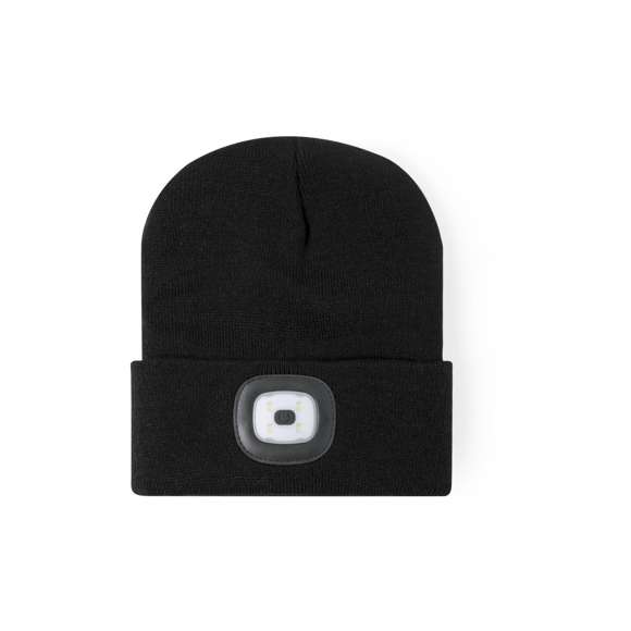  	Gorro deportivo de doble capa con indicadores luminosos integrados que ofrecen 4 modos diferentes de iluminación LED. En suave y confortable material acrílico.