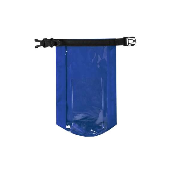Bolsa impermeable de 2l de capacidad, con ventana transparente táctil para smartphone. Fabricada en resistente ripstop, con cierre de seguridad, asa con hebilla de ajuste y mosquetón. Disponible en variada gama de colores brillantes.