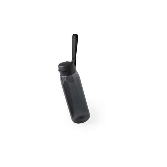 Bidón en alta calidad y de gran capacidad -820 ml- en material tritán resistente al calor y libre de BPA. Disponible en variada gama de colores transparentes, con tapón dosificador de seguridad a juego y cinta de transporte.