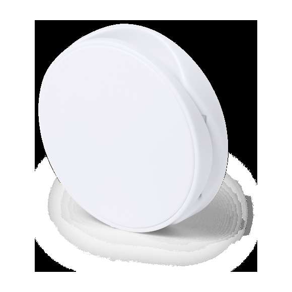 Soporte para smartphone plegable en elegante acabado de color blanco, especialmente diseñado para marcaje en tampografía. Con adhesivo 3M, de fijación extra fuerte y libre de residuos al despegarlo del dispositivo.