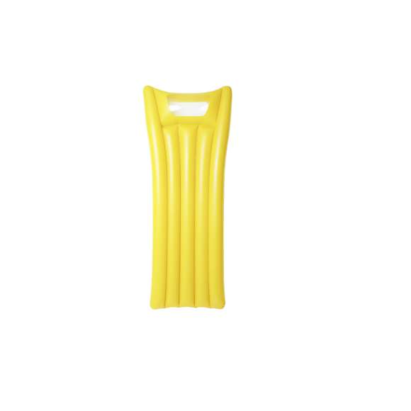 Colchoneta inflable con ventana. En tamaño XL de 180cm y en resistente PVC. Presentada con plegado especial para fácil impresión y disponible en variada gama de colores veraniegos.