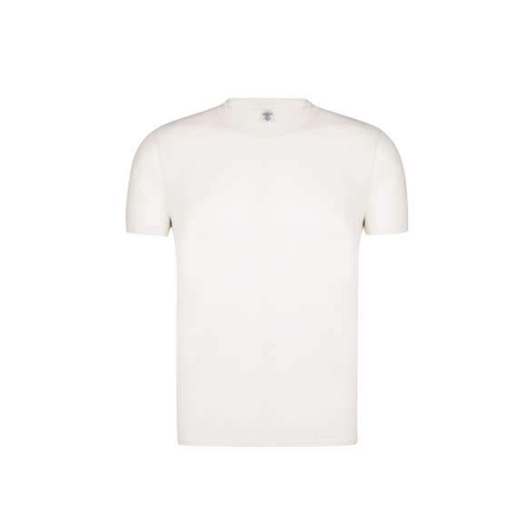 Camiseta para adulto Keya Organic MC 150. En material 100% algodón orgánico, single jersey de 150g/m2. En color natural y en tallas S, M, L, XL, XXL. Distintivo organic en etiqueta.