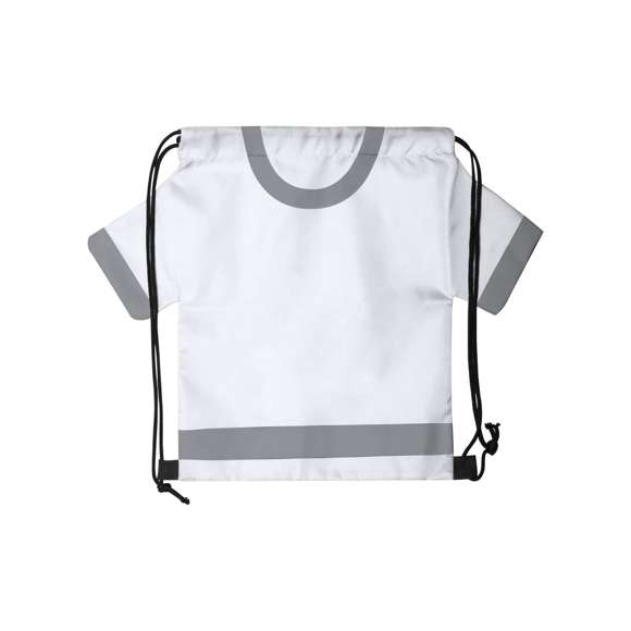 Original y divertida mochila de cuerdas para adulto en forma de camiseta. En suave poliéster 210D, con cuerdas autocierre en color negro y esquinas reforzadas. disponible en variada gama de colores intensos.