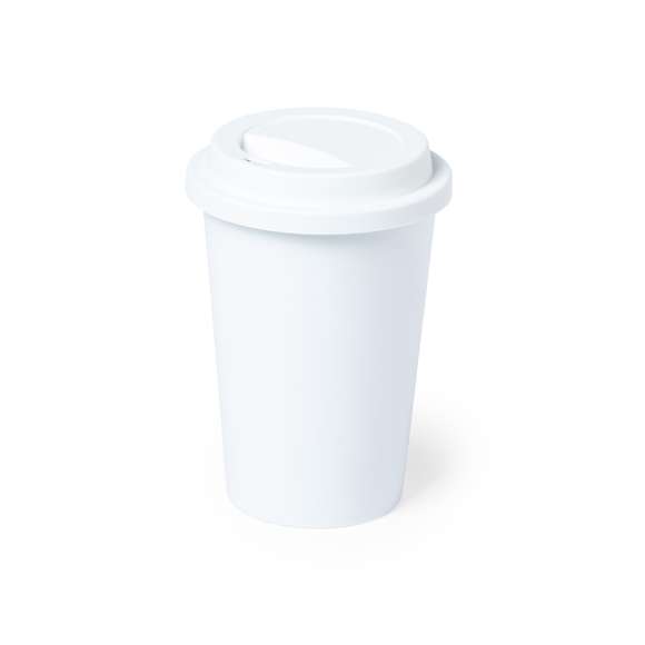 Vaso de linea nature, fabricado en PLA 100% compostable. 450ml de capacidad, de acabado sólido y con tapa dosificador de seguridad en mismo material, libre de BPA.  Producto fabricado con material PLA, procedente de materias primas renovables, con importantes propiedades como la versatilidad y la resistencia, destacando entre todas ellas la de compostabilidad.