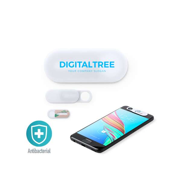 Tapa antibacteriana para cámara de dispositivo móvil, diseñada para proteger la privacidad. Con adhesivo 3M reutilizable y presentada en bolsa individual.Los productos con tratamientos antibacterianos son capaces de reducir drásticamente las cargas bacterianas presentes en las superficies de los materiales, gracias a la incorporación de agentes microbianos permanentes estáticos, con alta efectividad para inhibir y prevenir la contaminación bacteriana.Artículo de acuerdo al estándar ISO 22196, que determina la actividad antibacteriana en materiales plásticos y superficies no porosas, lo que permite conocer la efectividad de inhibición microbiana que tienen los aditivos sobre los objetos tratados mediante una evaluación cuantitativa.