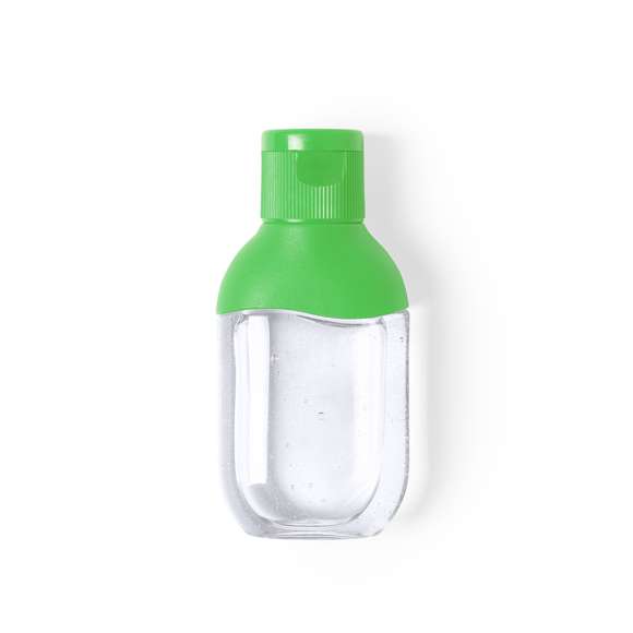 Gel hidroalcohólico para higiene y limpieza de la piel en bote rellenable de 30 ml, con extracto balsámico de Aloe Vera. Cuerpo transparente con detalle y tapón de acabado sólido, en variada gama de colores. Con dosificador y tapón de seguridad. Solución con 65% de contenido de alcohol.Disponible certificación 94/62/EC.Artículo con certificación GMP (Good Manufaturing Practices / Normas de Correcta Fabricación) que garantiza el cumplimiento de rigurosas medidas de control para la obtención de un producto seguro y de calidad.