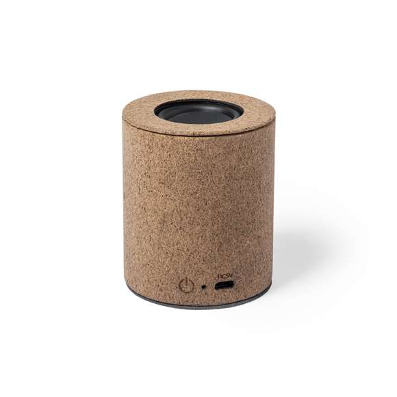  	Compacto altavoz de línea nature y conexión Bluetooth® 5.0. Carcasa en corcho natural, para así fomentar la utilización de materias primas naturales y reducir las emisiones contaminantes. Ofrece 3W de potencia, con cable micro USB incluido y base antideslizante en terciopelo. Presentado en atractiva caja de diseño eco. Disponible manual de instrucciones en español e inglés.
