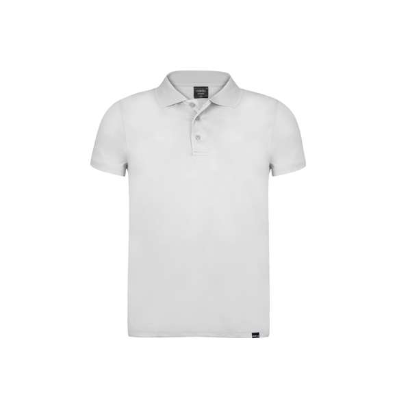Polo transpirable en material 100% poliéster RPET de 180g/m2, elaborado a partir de plástico reciclado para así fomentar la reutilización de residuos plásticos y contribuir a la sostenibilidad del planeta.  Con tres botones de cierre a juego, disponible en variada gama de colores y en tallas S, M, L, XL, XXL. Con distintivo RPET en etiqueta.