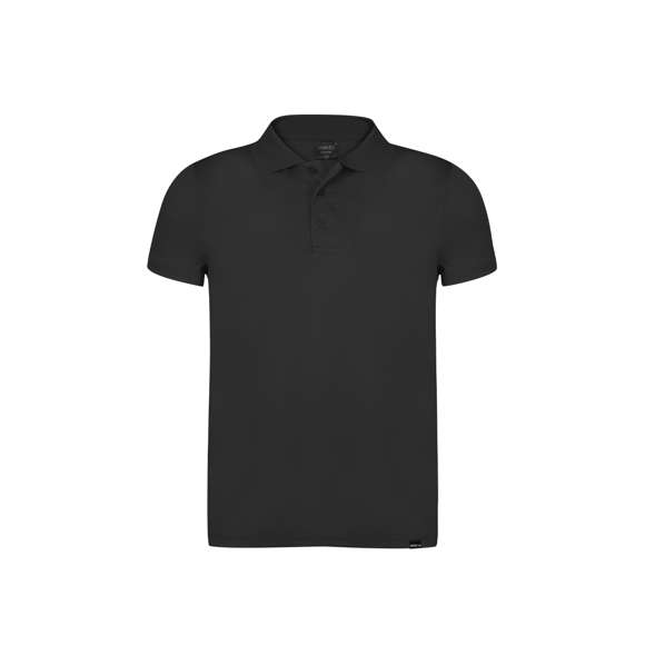 Polo transpirable en material 100% poliéster RPET de 180g/m2, elaborado a partir de plástico reciclado para así fomentar la reutilización de residuos plásticos y contribuir a la sostenibilidad del planeta.  Con tres botones de cierre a juego, disponible en variada gama de colores y en tallas S, M, L, XL, XXL. Con distintivo RPET en etiqueta.