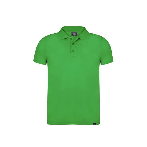 Polo transpirable en material 100% poliéster RPET de 180g/m2, elaborado a partir de plástico reciclado para así fomentar la reutilización de residuos plásticos y contribuir a la sostenibilidad del planeta.  Con tres botones de cierre a juego, disponible en variada gama de colores y en tallas S, M, L, XL, XXL. Con distintivo RPET en etiqueta.