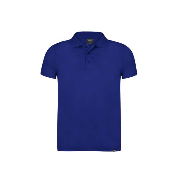 Polo transpirable en material 100% poliéster RPET de 180g/m2, elaborado a partir de plástico reciclado para así fomentar la reutilización de residuos plásticos y contribuir a la sostenibilidad del planeta.  Con tres botones de cierre a juego, disponible en variada gama de colores y en tallas S, M, L, XL, XXL. Con distintivo RPET en etiqueta.
