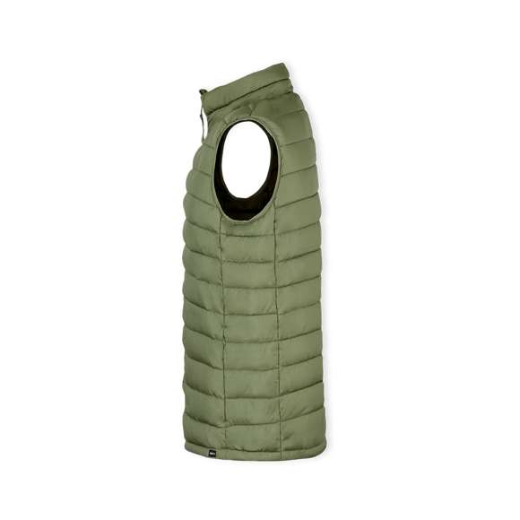 <p>Chaleco unisex en cálido y suave material 100% poliéster RPET, elaborado a partir de<strong> plástico reciclado</strong> para así fomentar la reutilización de residuos plásticos y contribuir a la sostenibilidad del planeta.  En material extra ligero efecto pluma, resistente al agua y cortavientos, con acolchado interior. Cremallera de cuello con tapeta y cinta en tirador amplios bolsillos laterales con cremallera. <strong>Distintivo RPET</strong> en etiqueta y disponible en variada gama de colores. Tallas S, M, L, XL, XXL.</p>