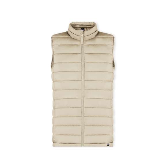 <p>Chaleco unisex en cálido y suave material 100% poliéster RPET, elaborado a partir de<strong> plástico reciclado</strong> para así fomentar la reutilización de residuos plásticos y contribuir a la sostenibilidad del planeta.  En material extra ligero efecto pluma, resistente al agua y cortavientos, con acolchado interior. Cremallera de cuello con tapeta y cinta en tirador amplios bolsillos laterales con cremallera. <strong>Distintivo RPET</strong> en etiqueta y disponible en variada gama de colores. Tallas S, M, L, XL, XXL.</p>