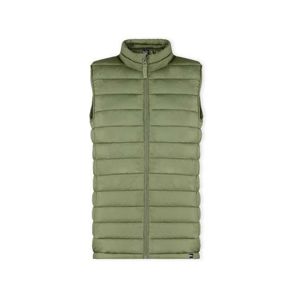 <p>Chaleco unisex en cálido y suave material 100% poliéster RPET, elaborado a partir de<strong> plástico reciclado</strong> para así fomentar la reutilización de residuos plásticos y contribuir a la sostenibilidad del planeta.  En material extra ligero efecto pluma, resistente al agua y cortavientos, con acolchado interior. Cremallera de cuello con tapeta y cinta en tirador amplios bolsillos laterales con cremallera. <strong>Distintivo RPET</strong> en etiqueta y disponible en variada gama de colores. Tallas S, M, L, XL, XXL.</p>