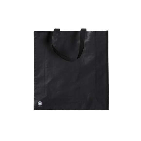 Bolsa antibacteriana en PP-woven de alta resistencia y acabado mate. Disponible en variada gama de colores, con asas medianas reforzadas de 50 cm de largo. Acabado cosido, con fuelles y ribetes reforzados.  Los productos con tratamientos antibacterianos son capaces de reducir drásticamente las cargas bacterianas presentes en las superficies de los materiales, gracias a la incorporación de agentes microbianos permanentes estáticos, con alta efectividad para inhibir y prevenir la contaminación bacteriana.  Artículo de acuerdo al estándar ISO 22196, que determina la actividad antibacteriana en materiales plásticos y superficies no porosas, lo que permite conocer la efectividad de inhibición microbiana que tienen los aditivos sobre los objetos tratados mediante una evaluación cuantitativa.