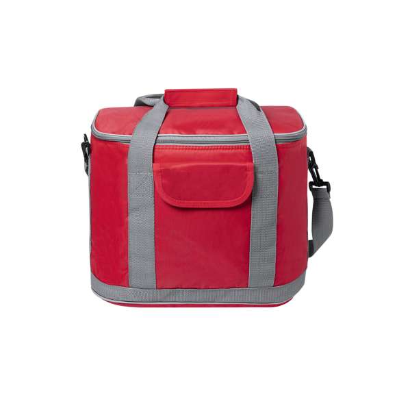  	Nevera todoterreno en resistente poliéster 420D, con compartimento principal de cierre de cremallera y bolsillo en parte frontal con cierre de velcro. Interior isotermo en PEVA, con cinta para hombro ajustable y mosquetón de enganche. Resistencia hasta 8kg de peso.