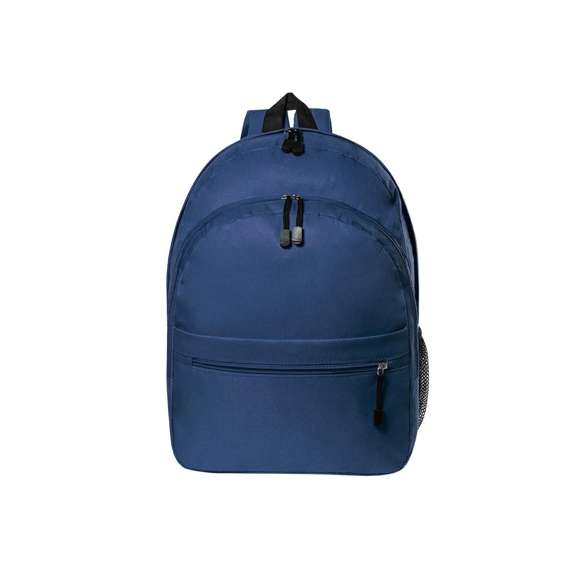  	Mochila en resistente poliéster 600D de desenfadado diseño en variada gama de colores. Dos compartimentos principales con cierre de cremallera y bolsillo en frontal. Redecilla lateral de fácil acceso, tiradores con cinta para fácil apertura y accesorios en color negro. Espalda acolchada y cintas de hombros ajustables con acolchado.