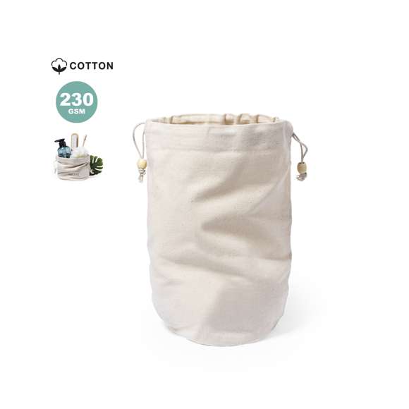 Neceser multiusos de línea nature con original diseño y en material 100% algodón de 230g/m2. Accesorios no incluidos.