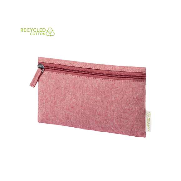 Neceser de línea nature elaborado en algodón reciclado. Compartimento principal de cierre de cremallera y tirador juego, con distintivo algodón reciclado en etiqueta.