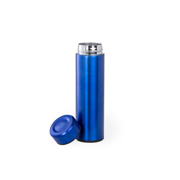 Termo en acero inox de 500ml de capacidad. Con doble pared para mejor y más duradera conservación de la temperatura. Infusor incluido y sistema de apertura fácil a rosca. Disponible en variada gama de colores y presentado en atractiva caja de diseño.