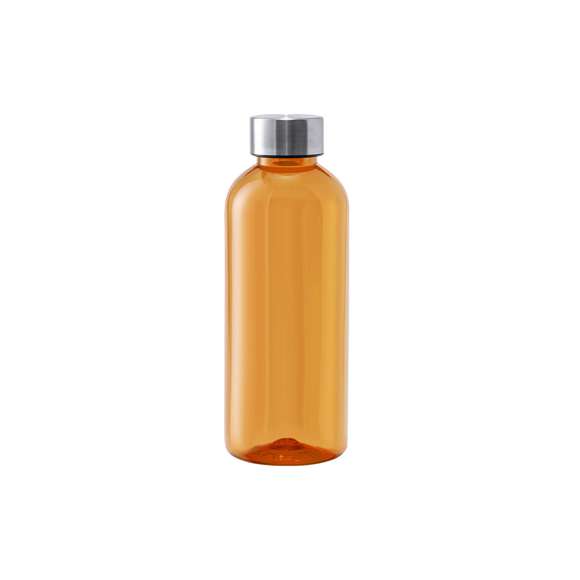 Bidón de 600ml de capacidad. Libre de BPA, con cuerpo fabricado en tritán transparente y de alta resistencia al calor. Tapón a rosca en acero inox. Disponible en variada gama de colores.