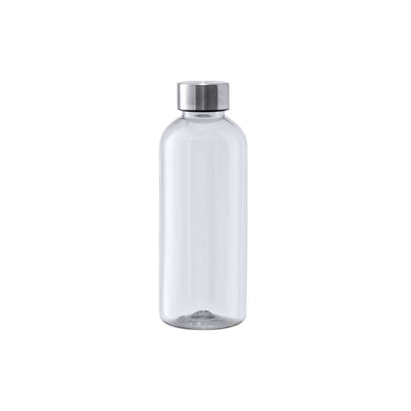 Bidón de 600ml de capacidad. Libre de BPA, con cuerpo fabricado en tritán transparente y de alta resistencia al calor. Tapón a rosca en acero inox. Disponible en variada gama de colores.