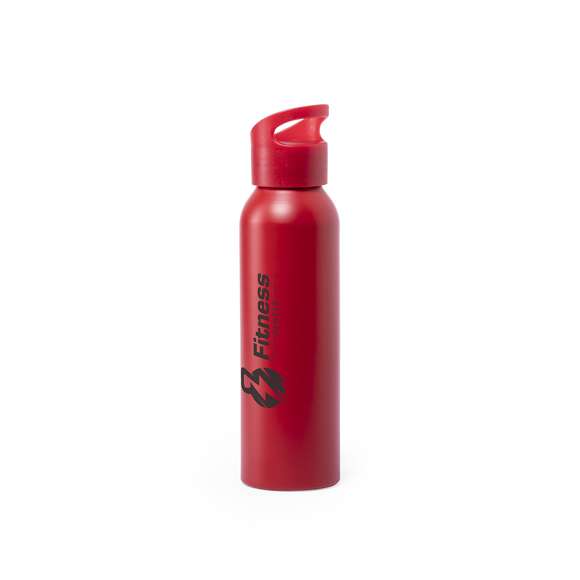 Bidón de 600ml de capacidad en aluminio en acabado mate. Tapón de rosca a juego, con sistema de fácil apertura y libre de BPA. Disponible en variada gama de colores mates y presentado en atractiva caja de diseño.