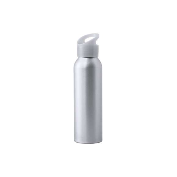 Bidón de 600ml de capacidad en aluminio en acabado mate. Tapón de rosca a juego, con sistema de fácil apertura y libre de BPA. Disponible en variada gama de colores mates y presentado en atractiva caja de diseño.